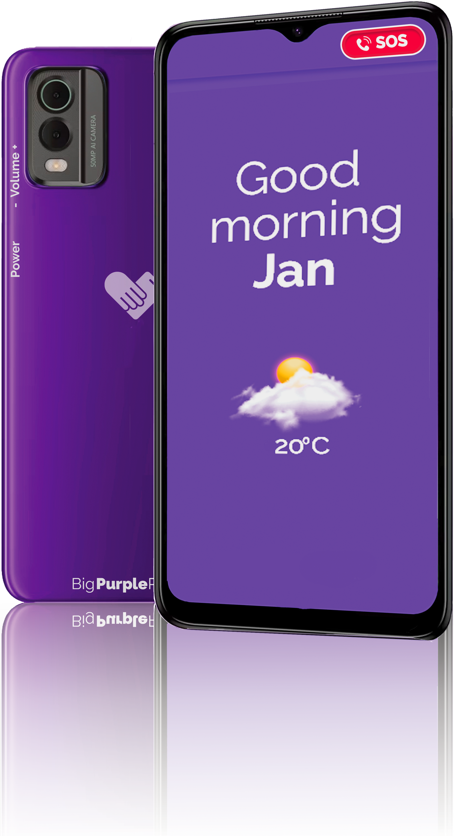 Best mobile for seniors with clear, easy-to-read display showing daily updates and weather.