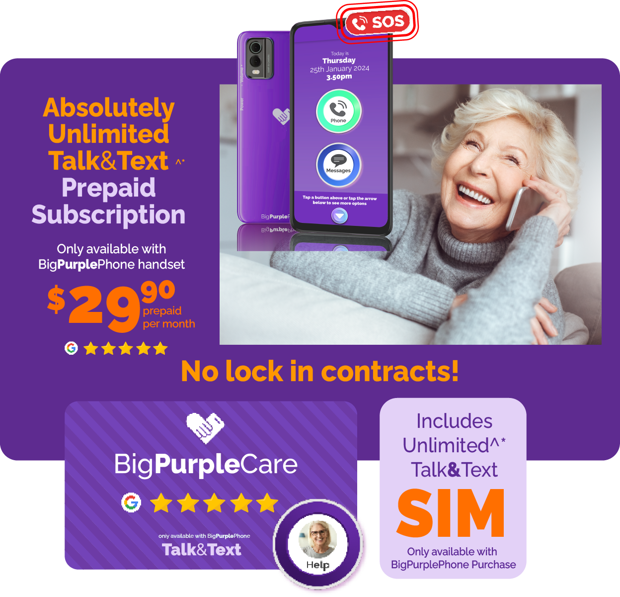 BigPurplePhone Talk&Text $29.90 Monthly Prepaid Subscription