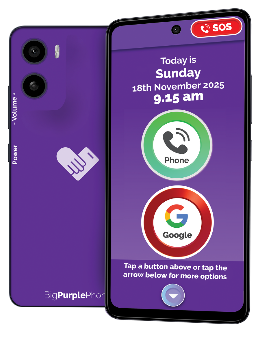 BigPurplePhone SilverFox+ front and back